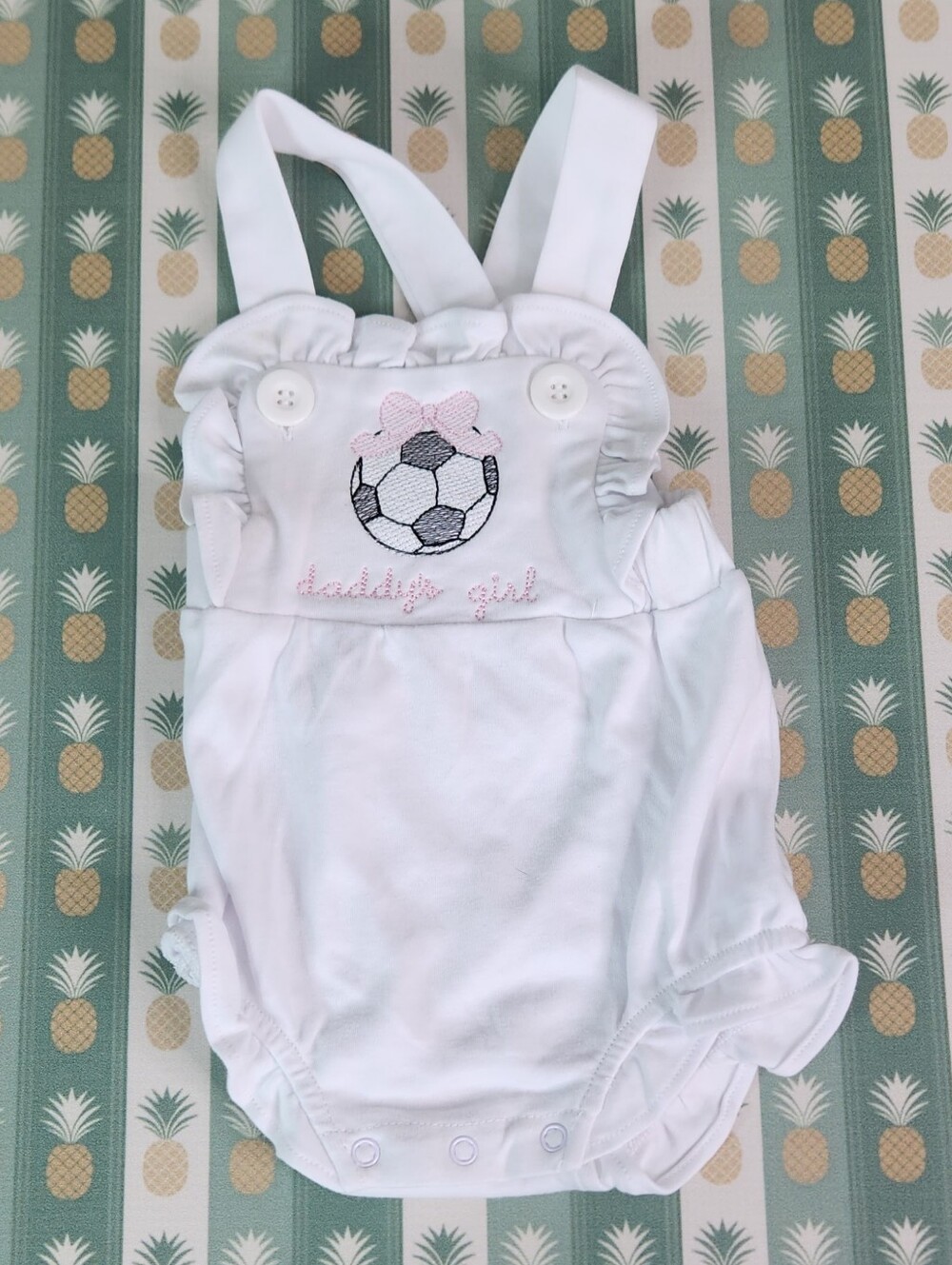 Daddy's Girl Soccer Bubble with Pink Accent